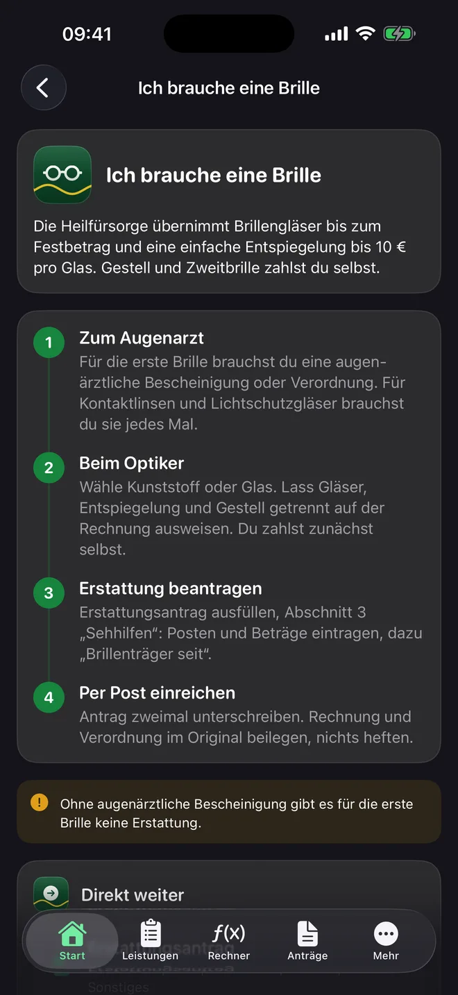 Schritt für Schritt: Ich brauche eine Brille