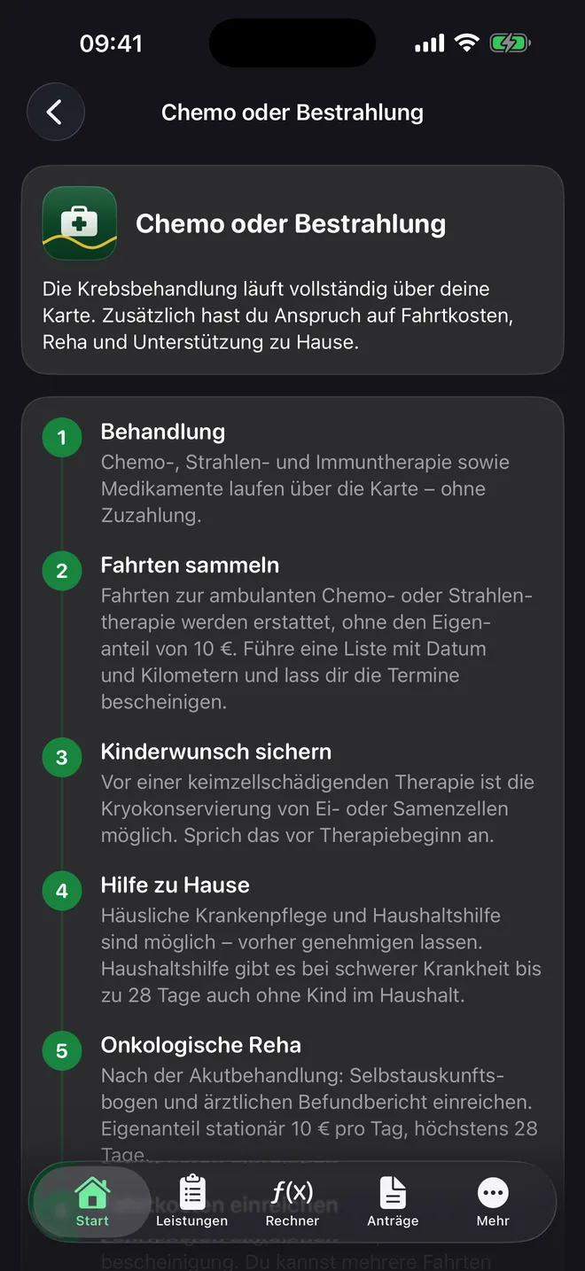 Schritt für Schritt: Chemo oder Bestrahlung